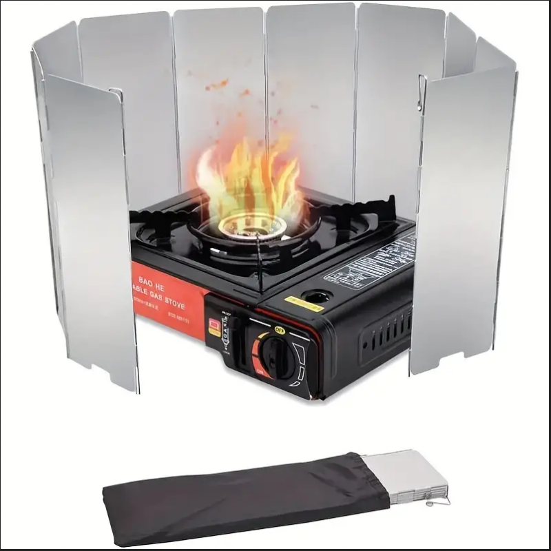 Foldable Camping Stove Windscreen Plates Aluminum Alloy Windshield Compact & Heat Resistant for Outdoor Cooking,hiking