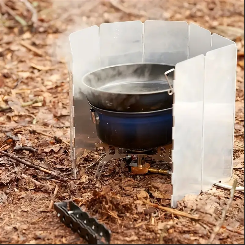 Foldable Camping Stove Windscreen Plates Aluminum Alloy Windshield Compact  Heat Resistant For Outd 3