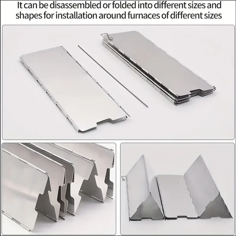 Foldable Camping Stove Windscreen Plates Aluminum Alloy Windshield Compact  Heat Resistant For Outd 4
