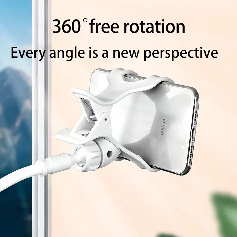 Flexible Phone Stand 360 Rotatable Clip Holder for Bed Desk  Travel  HandsFree Viewing Anywher