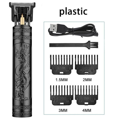 Professional T9 Hair Clipper  Vintage Rechargeable Trimmer  Shaver For Men Dragon Buddha Design 9