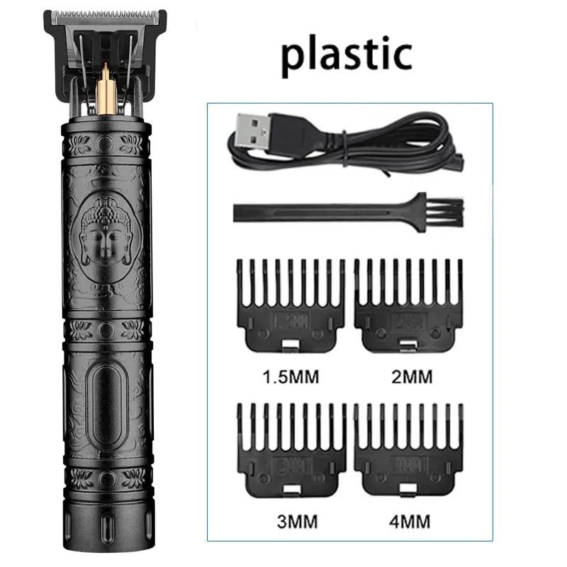 Professional T9 Hair Clipper  Vintage Rechargeable Trimmer  Shaver For Men Dragon Buddha Design 10