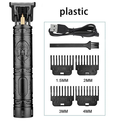 Professional T9 Hair Clipper  Vintage Rechargeable Trimmer  Shaver For Men Dragon Buddha Design 10