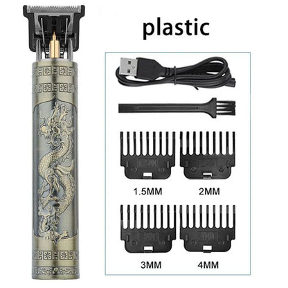 Professional T9 Hair Clipper  Vintage Rechargeable Trimmer  Shaver For Men Dragon Buddha Design 11