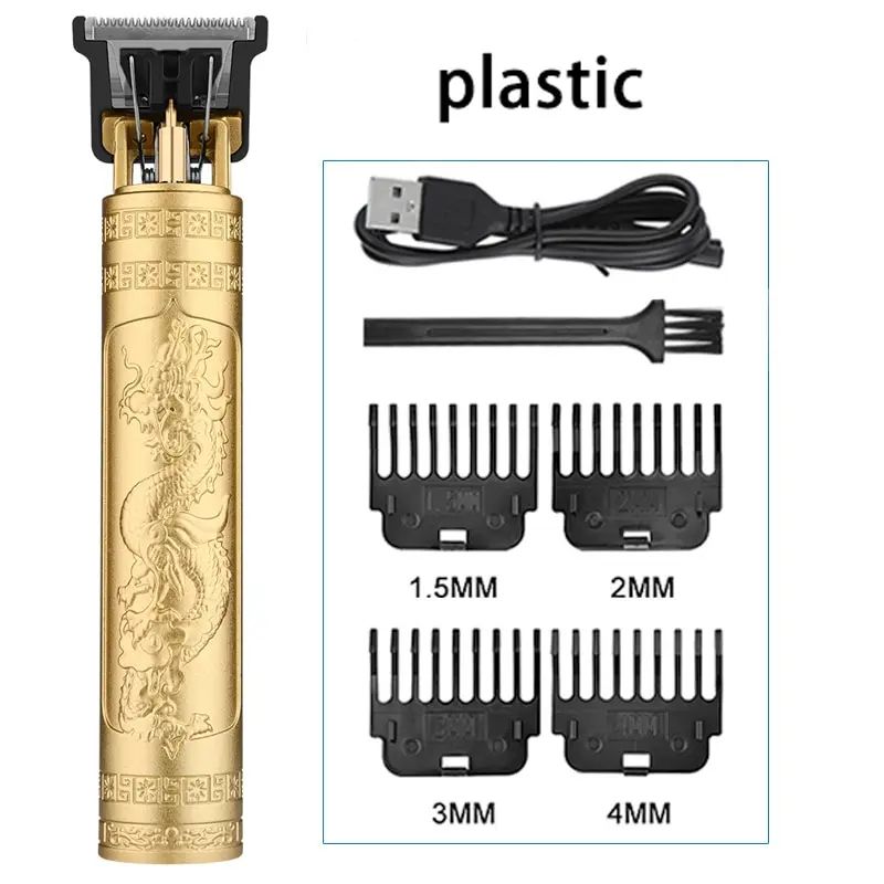 Professional T9 Hair Clipper  Vintage Rechargeable Trimmer  Shaver For Men Dragon Buddha Design 13