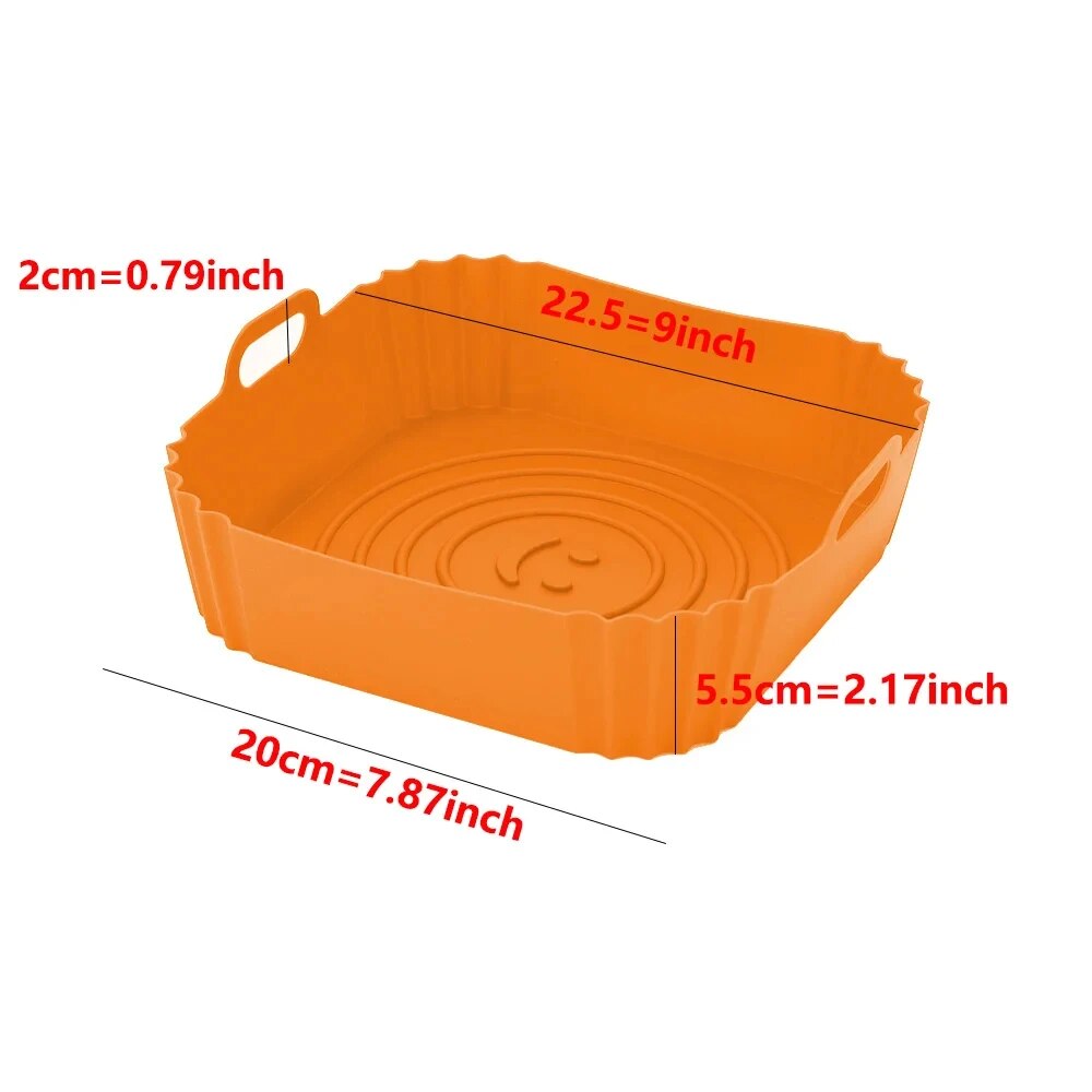 Silicone Air Fryer Basket Reusable Non Stick Pan Liner For Oven Pizza  Fried Chicken Baking Tray Ac 5