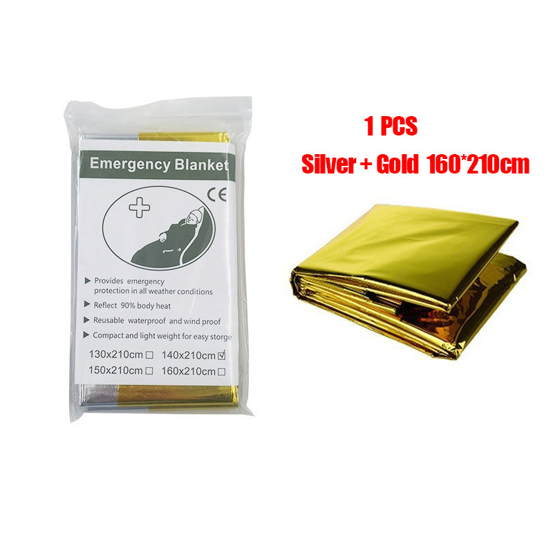 Emergency Thermal Blanket Reflective First Aid Survival Wrap Waterproof Windproof  Reusable For Cam 6