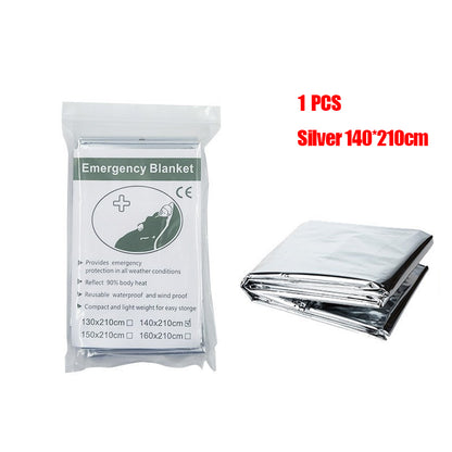 Emergency Thermal Blanket Reflective First Aid Survival Wrap Waterproof Windproof  Reusable For Cam 7