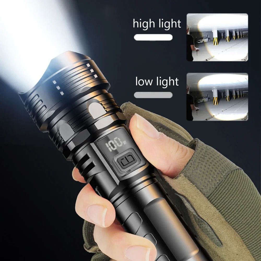 Super Bright LED Flashlight USB Rechargeable Tactical Torch Waterproof LongRange Outdoor Camping