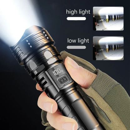 Super Bright LED Flashlight USB Rechargeable Tactical Torch Waterproof LongRange Outdoor Camping