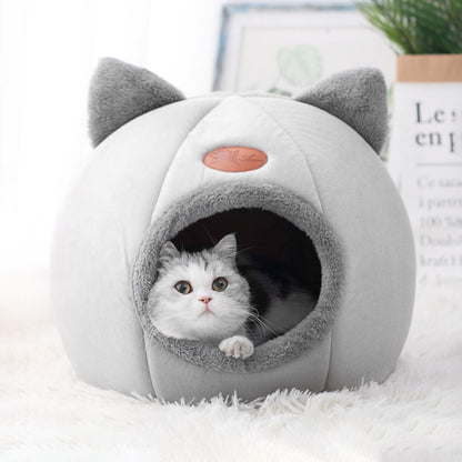 Winter Cat Bed Cozy Deep Sleep Comfort Cave For Cats  Small Dogs Warm Pet Tent Nest With Non Slip B 1