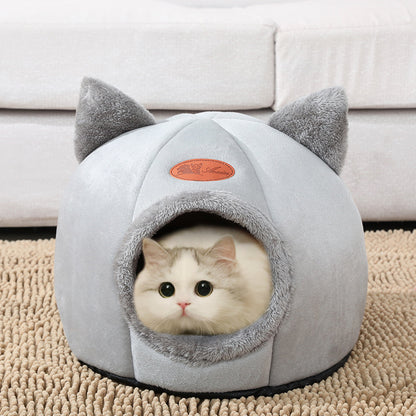 Winter Cat Bed Cozy Deep Sleep Comfort Cave For Cats  Small Dogs Warm Pet Tent Nest With Non Slip B 2