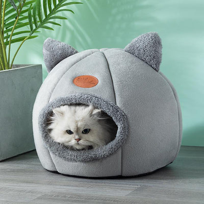 Winter Cat Bed Cozy Deep Sleep Comfort Cave for Cats & Small Dogs Warm Pet Tent Nest with Non Slip Bottom