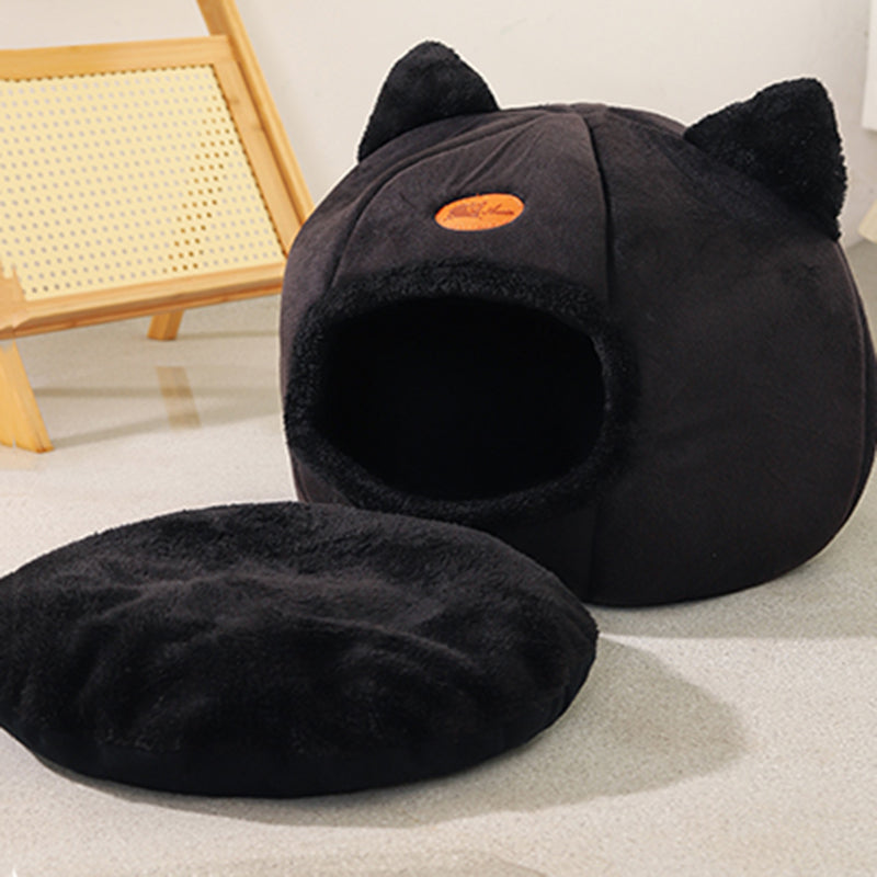 Winter Cat Bed Cozy Deep Sleep Comfort Cave For Cats  Small Dogs Warm Pet Tent Nest With Non Slip B 4