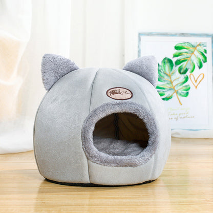 Winter Cat Bed Cozy Deep Sleep Comfort Cave For Cats  Small Dogs Warm Pet Tent Nest With Non Slip B 7
