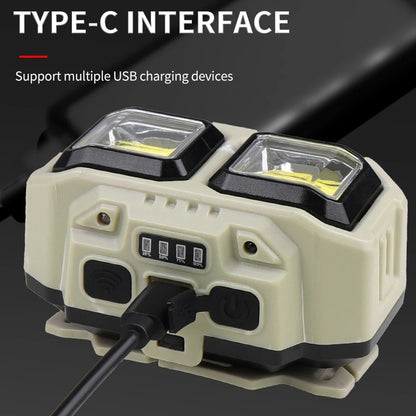 Powerful COB Headlamp Torch USB Rechargeable Waterproof Headlight for Camping Fishing  Mining