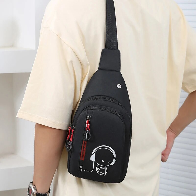 Mens Crossbody Shoulder Bag Stylish Chest Pack For Cycling Work  Travel Lightweight Nylon Casual Da 3