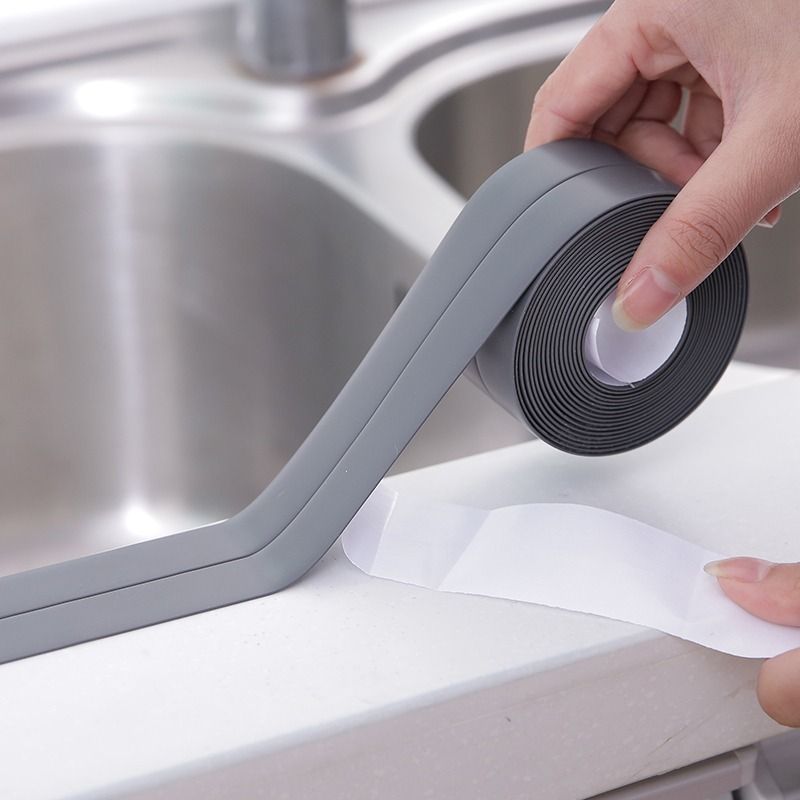 Waterproof Shower Bath Sealing Tape, PVC Self-Adhesive Strip for Bathroom & Kitchen Sink (Mold Proof)