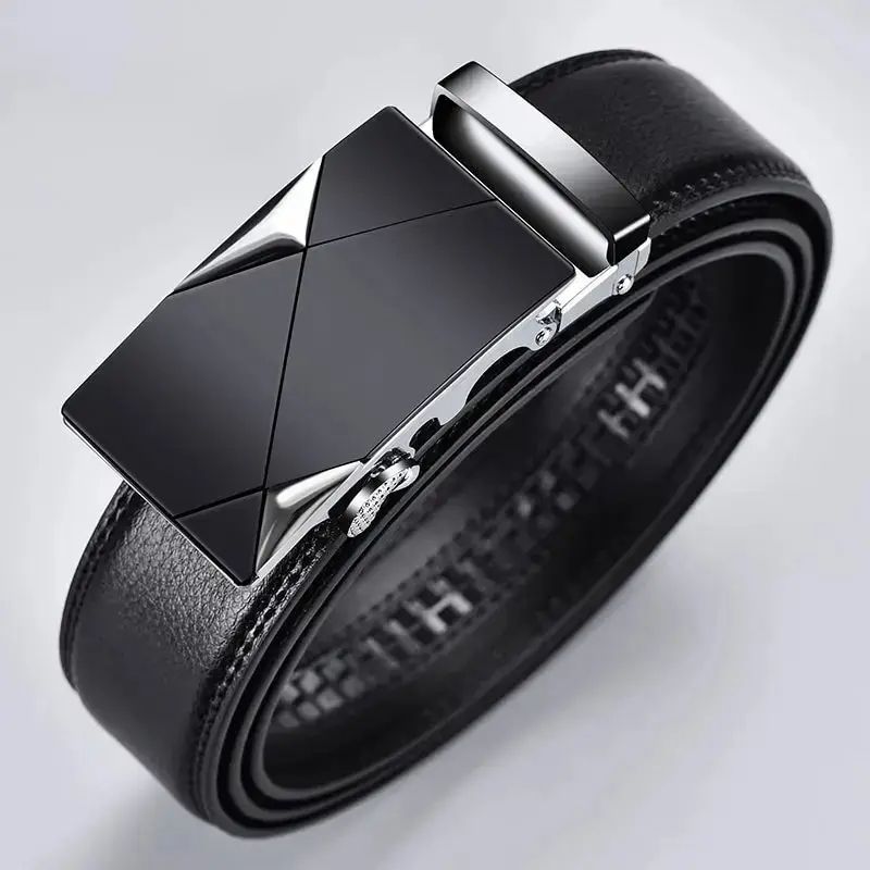 Luxury Belt For Men HighQuality PU Leather Glossy Belt With Lychee Pattern Unisex Dress  Casual Wea 1