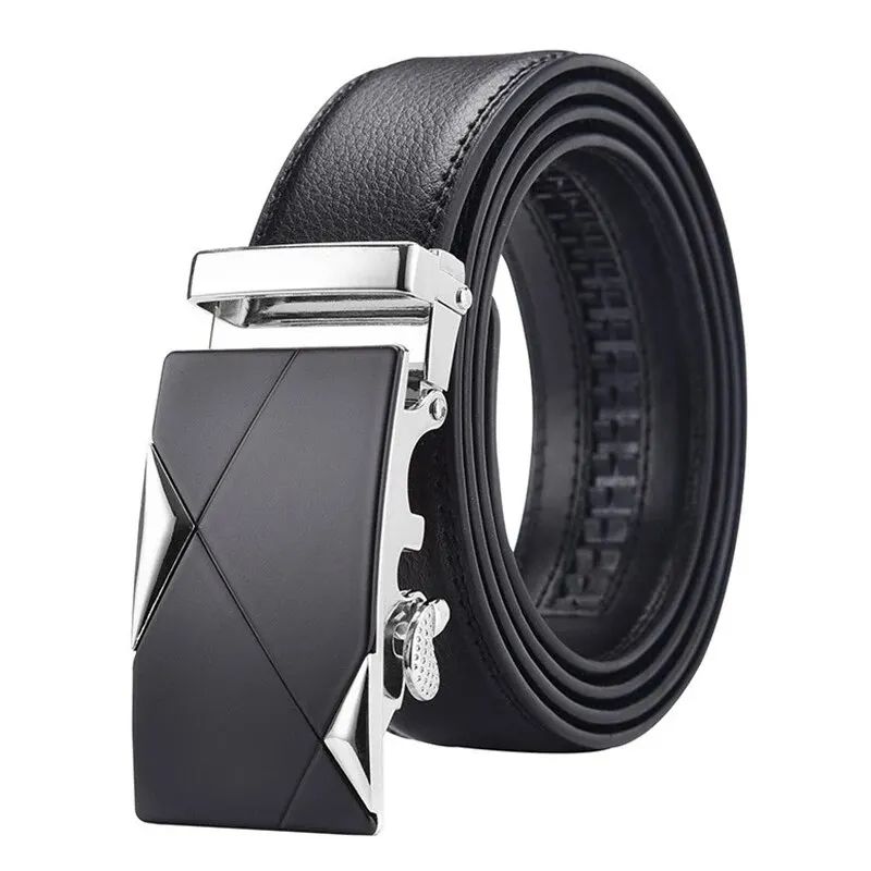 Luxury Belt For Men HighQuality PU Leather Glossy Belt With Lychee Pattern Unisex Dress  Casual Wea 4