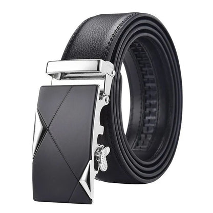 Luxury Belt For Men HighQuality PU Leather Glossy Belt With Lychee Pattern Unisex Dress  Casual Wea 4