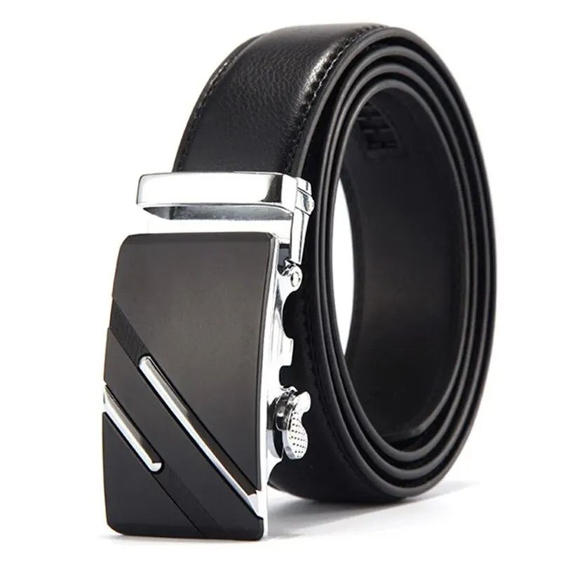 Luxury Belt For Men HighQuality PU Leather Glossy Belt With Lychee Pattern Unisex Dress  Casual Wea 3