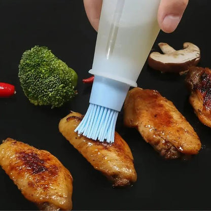 Silicone BBQ Brush With Oil Dispenser Essential Kitchen Baking Gadget For Outdoor Grilling 3
