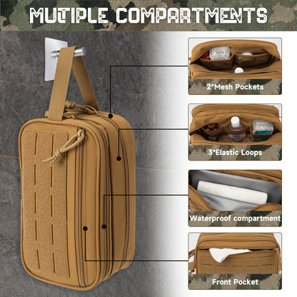 Tactical Toiletry Bag Hanging Dopp Kit for Men  Women  Compact Shaving  Hygiene Pouch for Travel