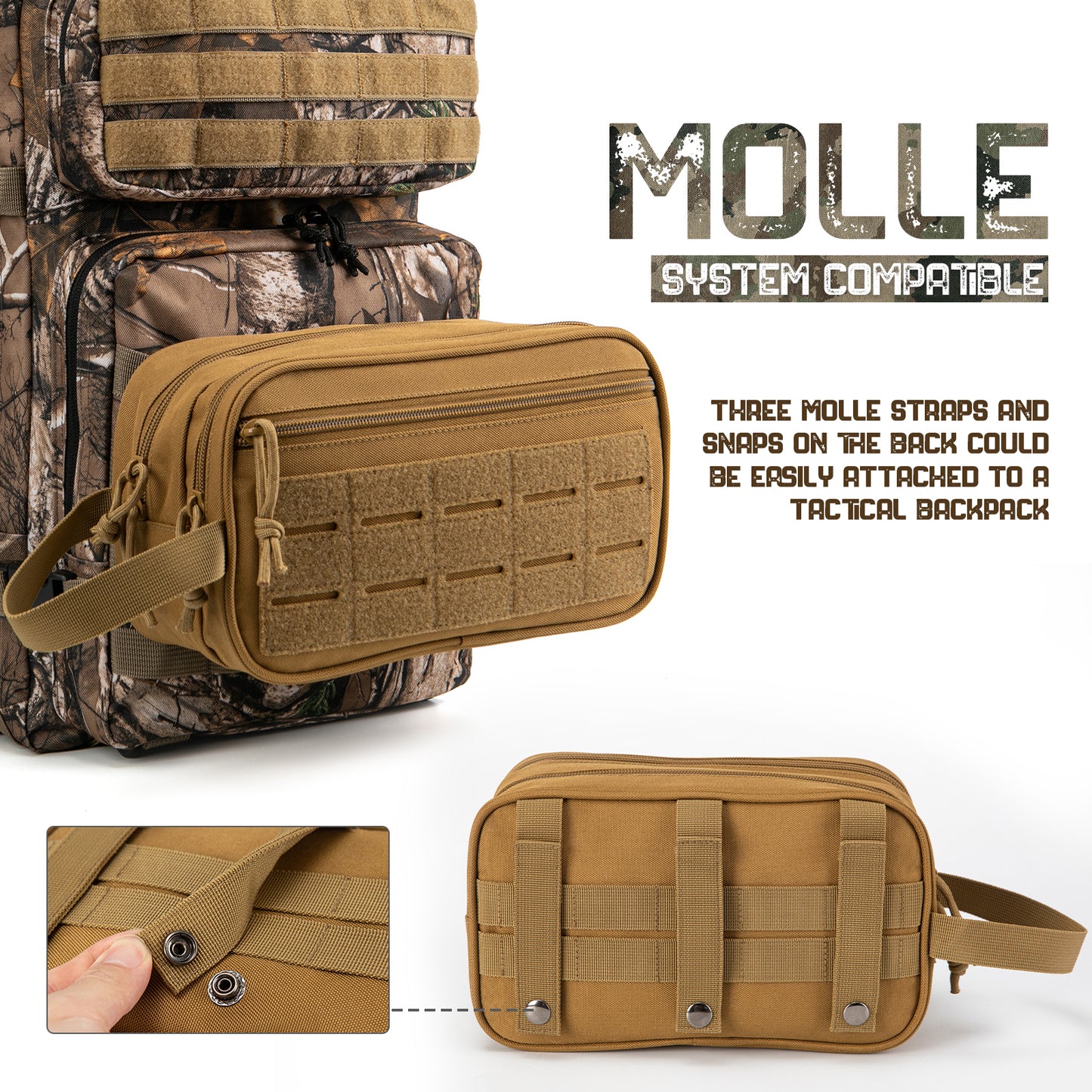 Tactical Toiletry Bag Hanging Dopp Kit for Men  Women  Compact Shaving  Hygiene Pouch for Travel
