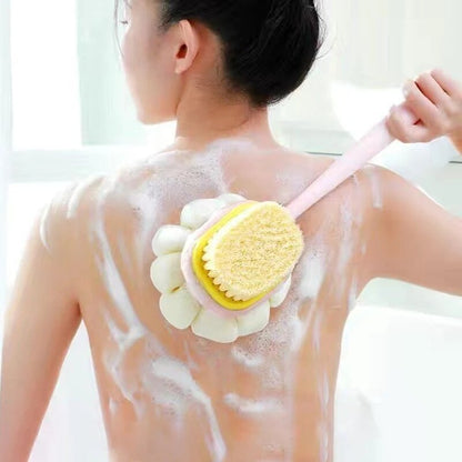 Long Handle Body Brush Loofah Back Scrubber with Soft Mesh Sponge Gentle Exfoliating Shower Brush for Relaxing Massage