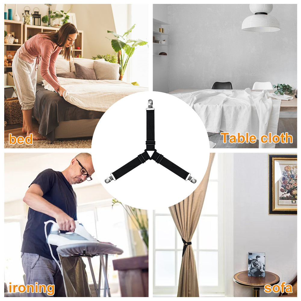 Strong Bed Sheet Gripper Clips No Slip Holder for Mattress Covers