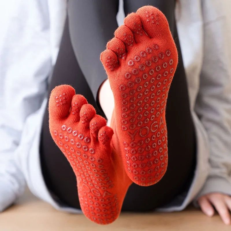 Anti-Slip Yoga Socks for Women Soft Cotton Fitness Socks