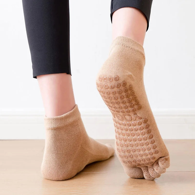 Anti-Slip Yoga Socks for Women Soft Cotton Fitness Socks