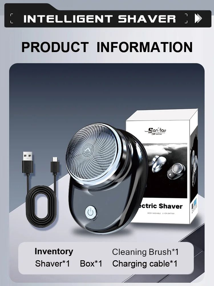 Mini Electric Shaver Portable Wireless Charging Razor For Travel  Detachable Pocket Trimmer For Bea 11