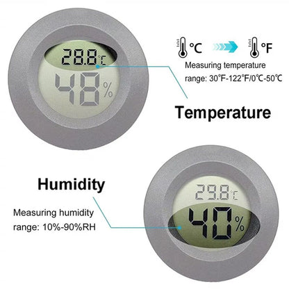 Mini Hygrometer Thermometer Round Digital LCD Monitor For Indoor Room Fahrenheit  Celsius Humidity  2