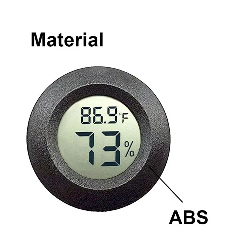 Mini Hygrometer Thermometer Round Digital LCD Monitor For Indoor Room Fahrenheit  Celsius Humidity  3