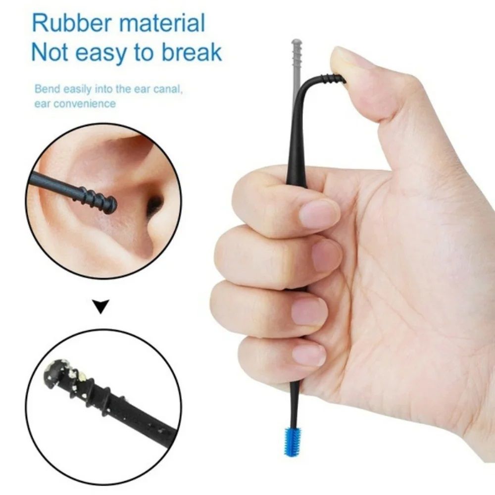 Spiral Ear Cleaner Tool  Soft Silicone DoubleEnded Earpick For Safe Wax Curette Remover 1