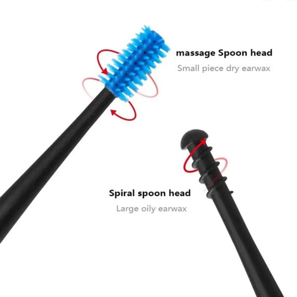 Spiral Ear Cleaner Tool  Soft Silicone DoubleEnded Earpick For Safe Wax Curette Remover 5