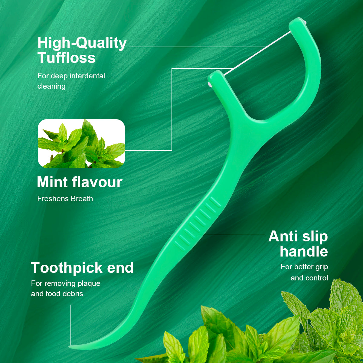 Mint Dental Floss Sticks for Adults UltraFine Flosser Set with Portable Toothpick  Storage Box