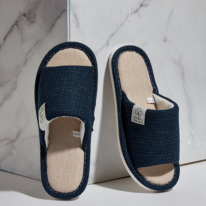 Mens  Womens Linen Slippers Soft Breathable House Shoes For Spring Summer  Autumn Cozy Open Toed Ho 3
