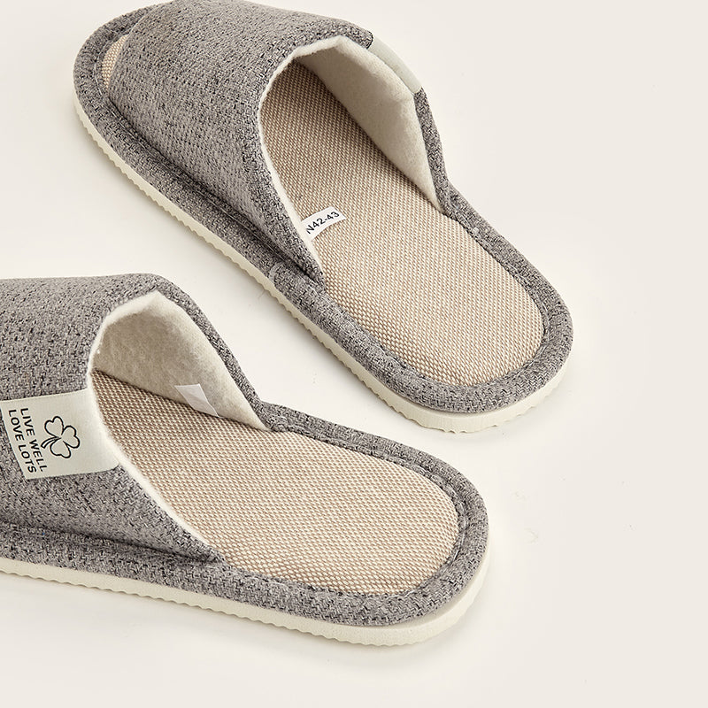 Mens  Womens Linen Slippers Soft Breathable House Shoes For Spring Summer  Autumn Cozy Open Toed Ho 5