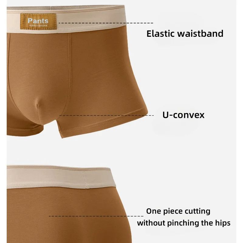 Men Cotton Boxer Briefs Breathable UConvex Underwear For Comfort  Support 6