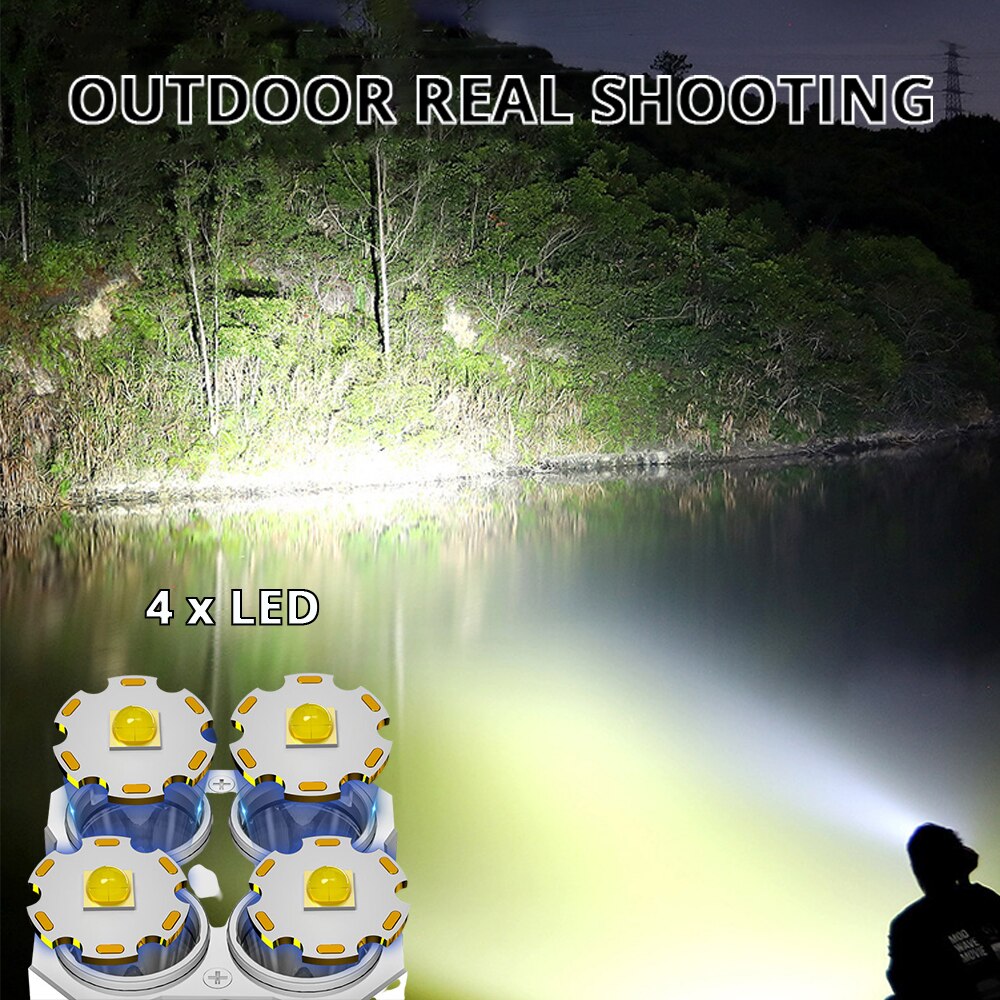 Rechargeable LED Flashlight UltraBright Lumen Camping Light With COB Side Illumination  4 Lighting  2
