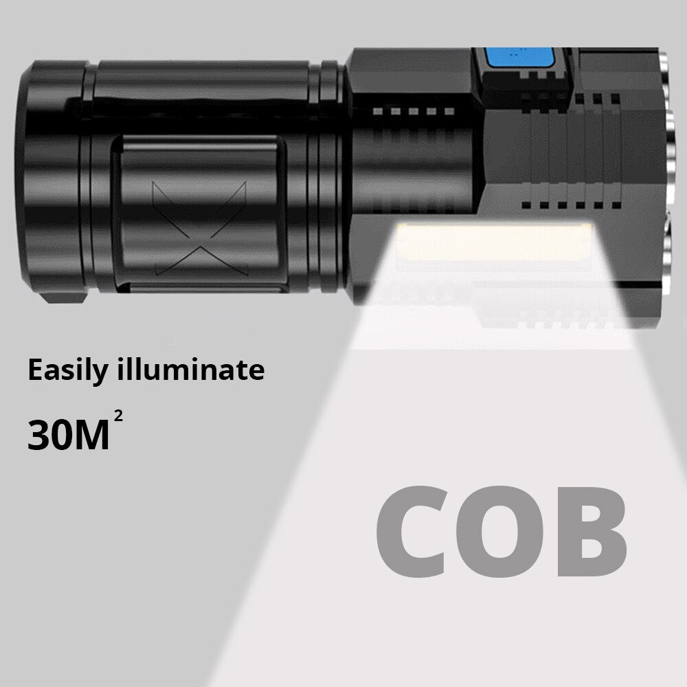 Rechargeable LED Flashlight UltraBright Lumen Camping Light With COB Side Illumination  4 Lighting  3