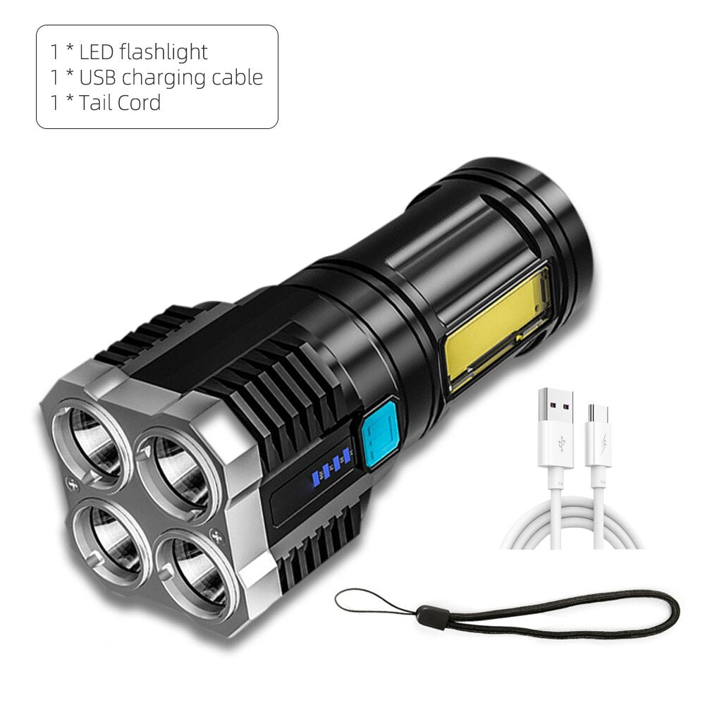 Rechargeable LED Flashlight UltraBright Lumen Camping Light With COB Side Illumination  4 Lighting  6