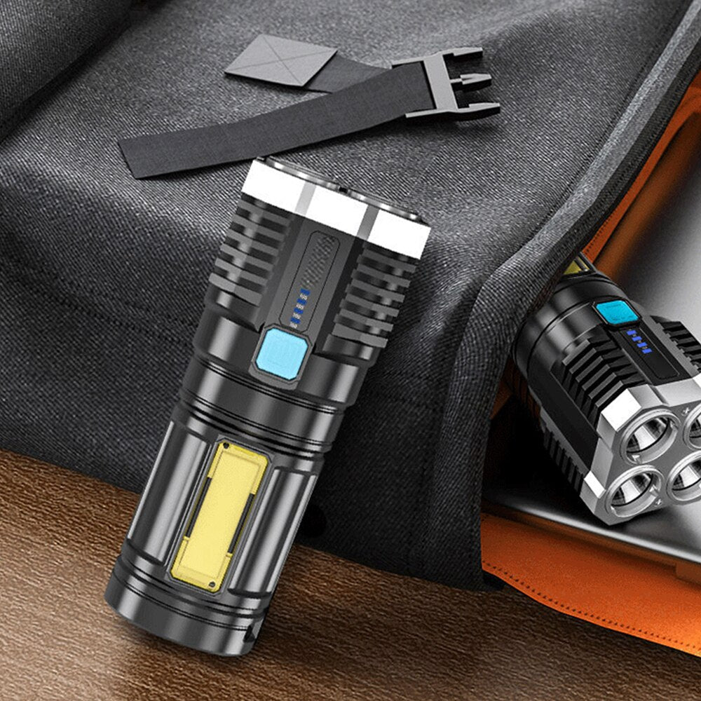 Rechargeable LED Flashlight UltraBright Lumen Camping Light With COB Side Illumination  4 Lighting  5