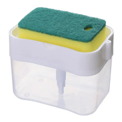 Kitchen Sponge Dispenser Manual Soap Pump & Automatic Soap Dispenser Bottle for Dishwashing
