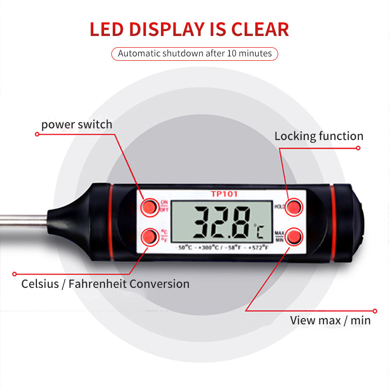 Instant Read Digital Thermometer Professional Cooking Thermometer With Backlit Display For BBQ Cand 4