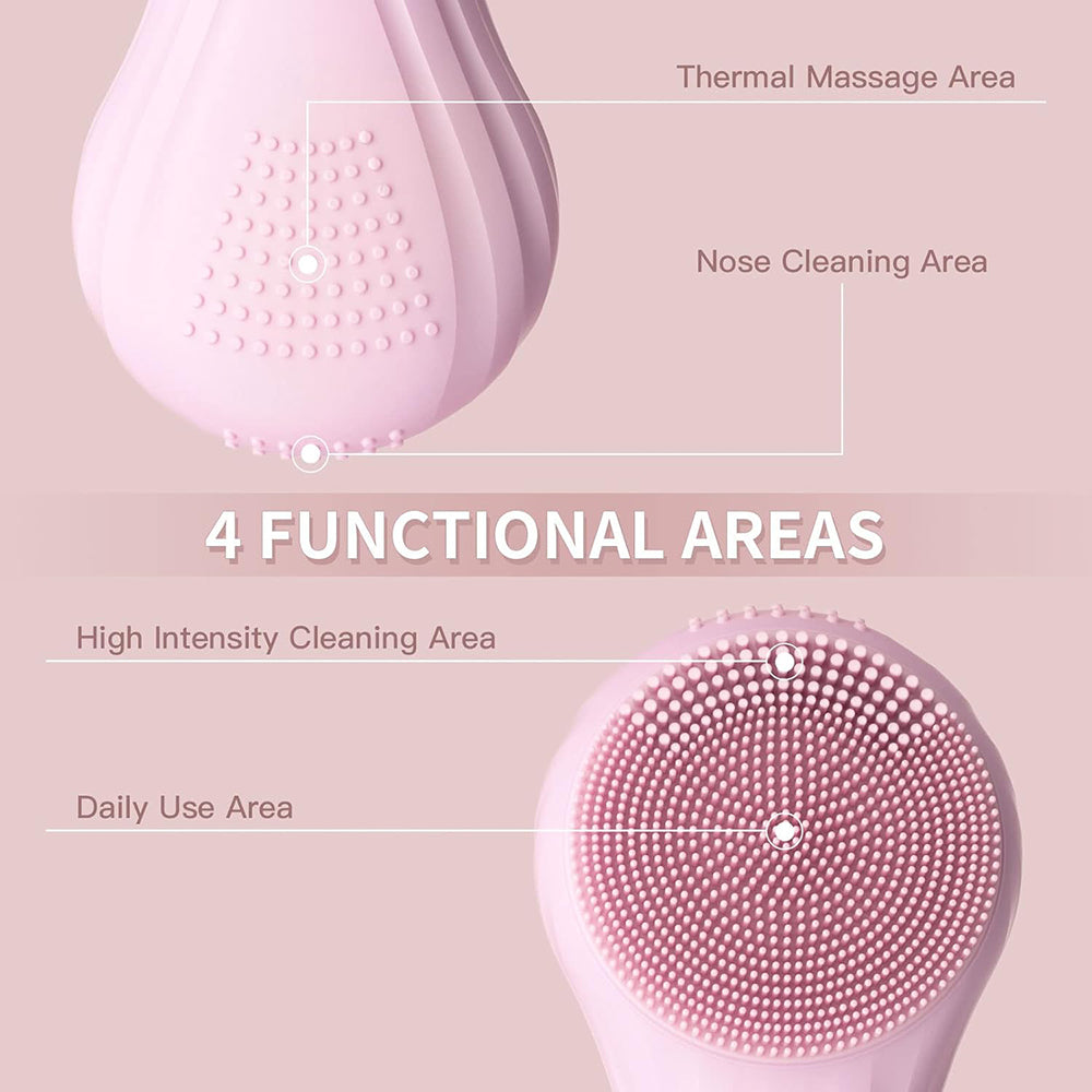 Rechargeable Sonic Face Cleaner Waterproof Vibrating Brush for Deep Pore Cleansing  Gentle Exfolia
