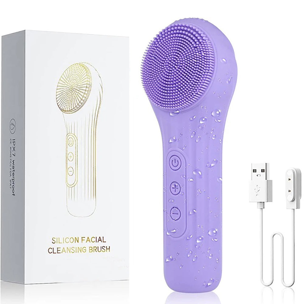Rechargeable Sonic Face Cleaner Waterproof Vibrating Brush for Deep Pore Cleansing  Gentle Exfolia